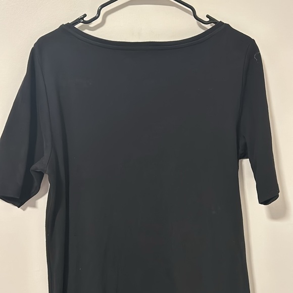 Eileen Fisher 100% Cotton Black T-Shirt Dress Size Medium - Picture 4 of 5